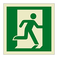 Emergency exit running man right symbol (Marine Sign)