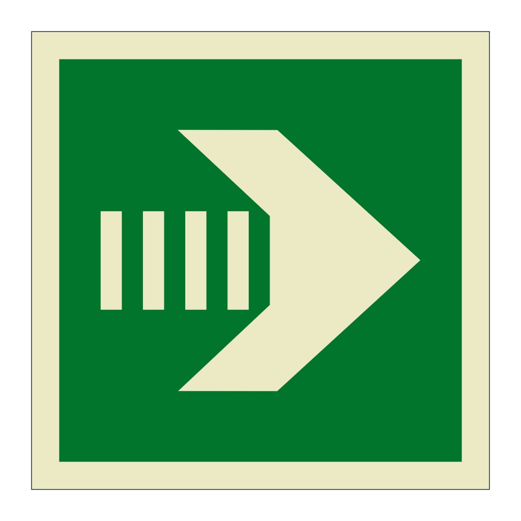 Secondary escape route arrow right symbol (Marine Sign)