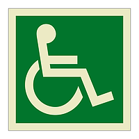 Escape route Wheelchair facing right symbol (Marine Sign)