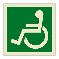 Escape route wheelchair facing left symbol (Marine Sign)