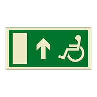 Escape route Wheelchair with arrow up (Marine Sign)