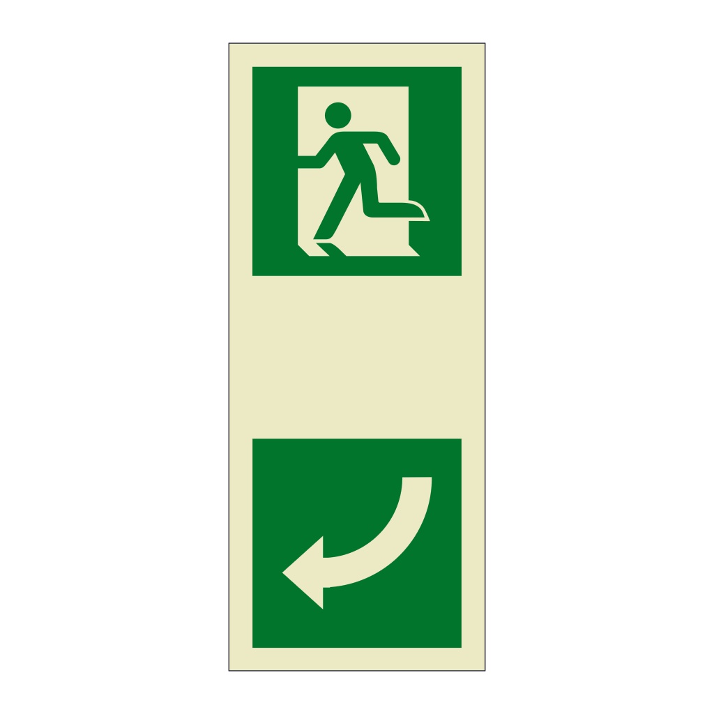Escape door opening clockwise (Marine Sign)