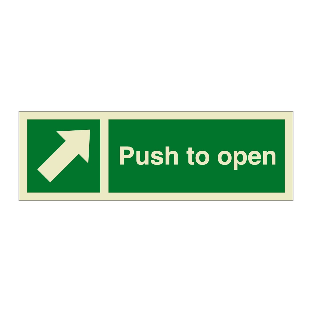 Escape door opening Push to open (Marine Sign)