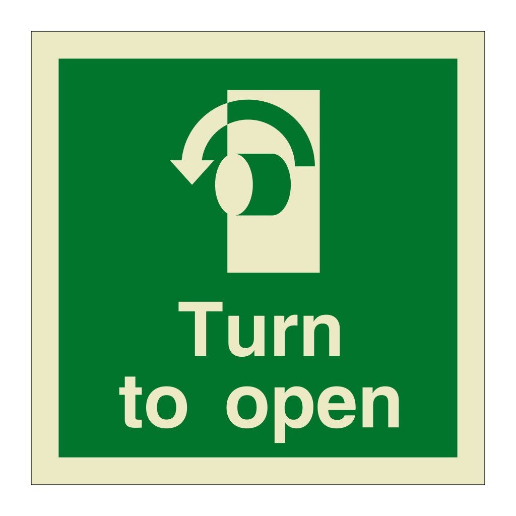 Turn to open anti clockwise (Marine Sign)