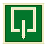 Evacuation from a room inside building symbol (Marine Sign)