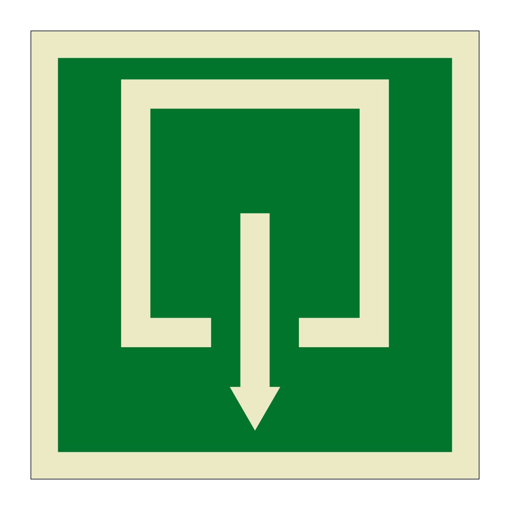 Evacuation from a room inside building symbol (Marine Sign)