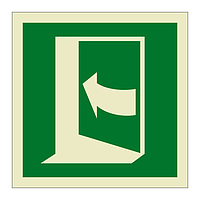 Door opens by pushing on the left symbol (Marine Sign)