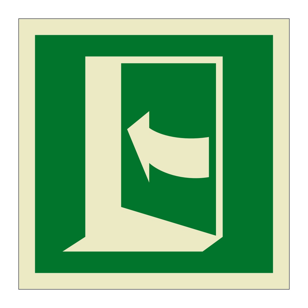 Door opens by pushing on the left symbol (Marine Sign)