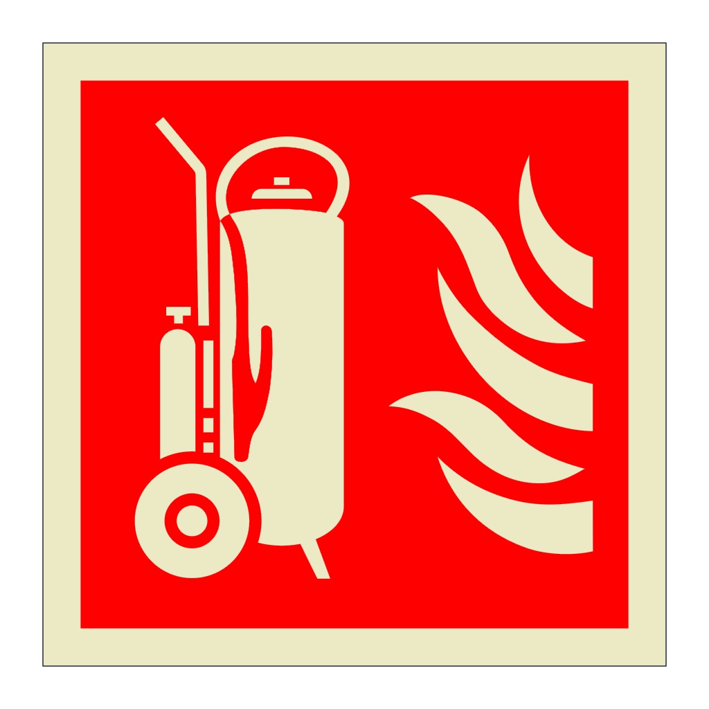 Wheeled fire extinguisher symbol (Marine Sign)