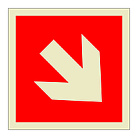 Location of fire equipment 45 degree angle directional arrow symbol (Marine Sign)