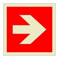 Location of fire equipment right directional arrow symbol (Marine Sign)