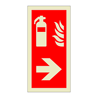 Fire extinguisher right directional arrow (Marine Sign)