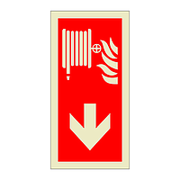 Fire hose reel Down directional arrow (Marine Sign)