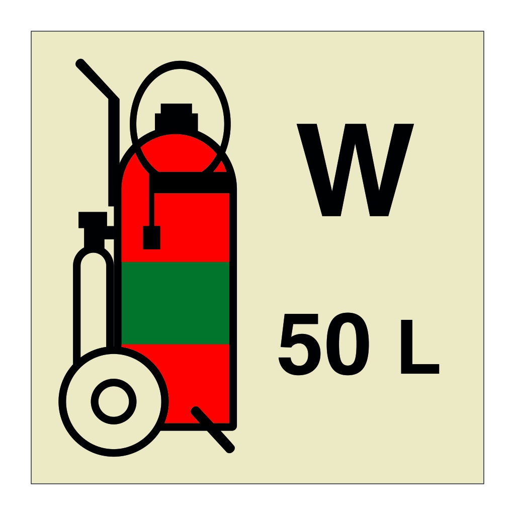 50L Wheeled water fire extinguisher (Marine Sign)