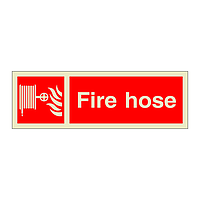 Fire hose with text (Marine Sign)