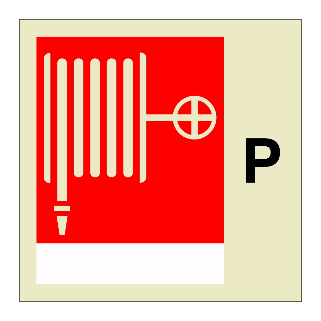 Powder fire hose and nozzle (Marine Sign)