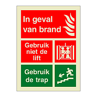 In case of fire Do not use the lift Dutch (Marine Sign)