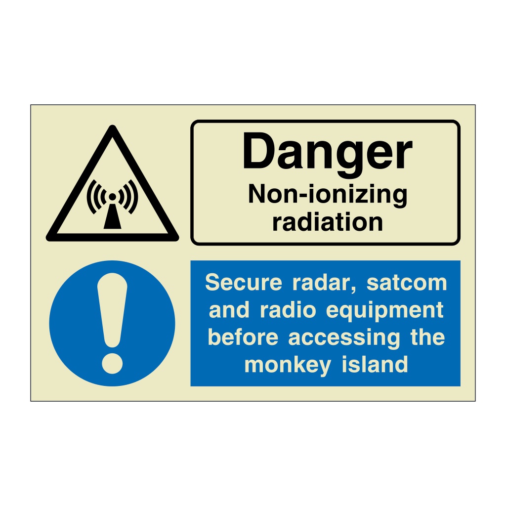 Caution NonIonizing radiation Secure radar and Radio equipment
