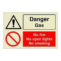 Danger Gas No fire No open lights No smoking (Marine Sign)