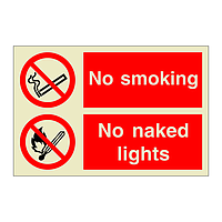 No smoking No naked lights (Marine Sign)