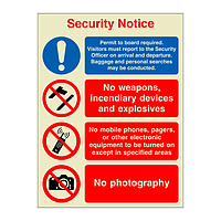 Security Notice Permit to board required (Marine Sign)