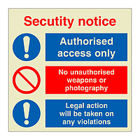 Security notice Authorised access only (Marine Sign)