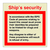 Ships security in accordance with ISPS code (Marine Sign)