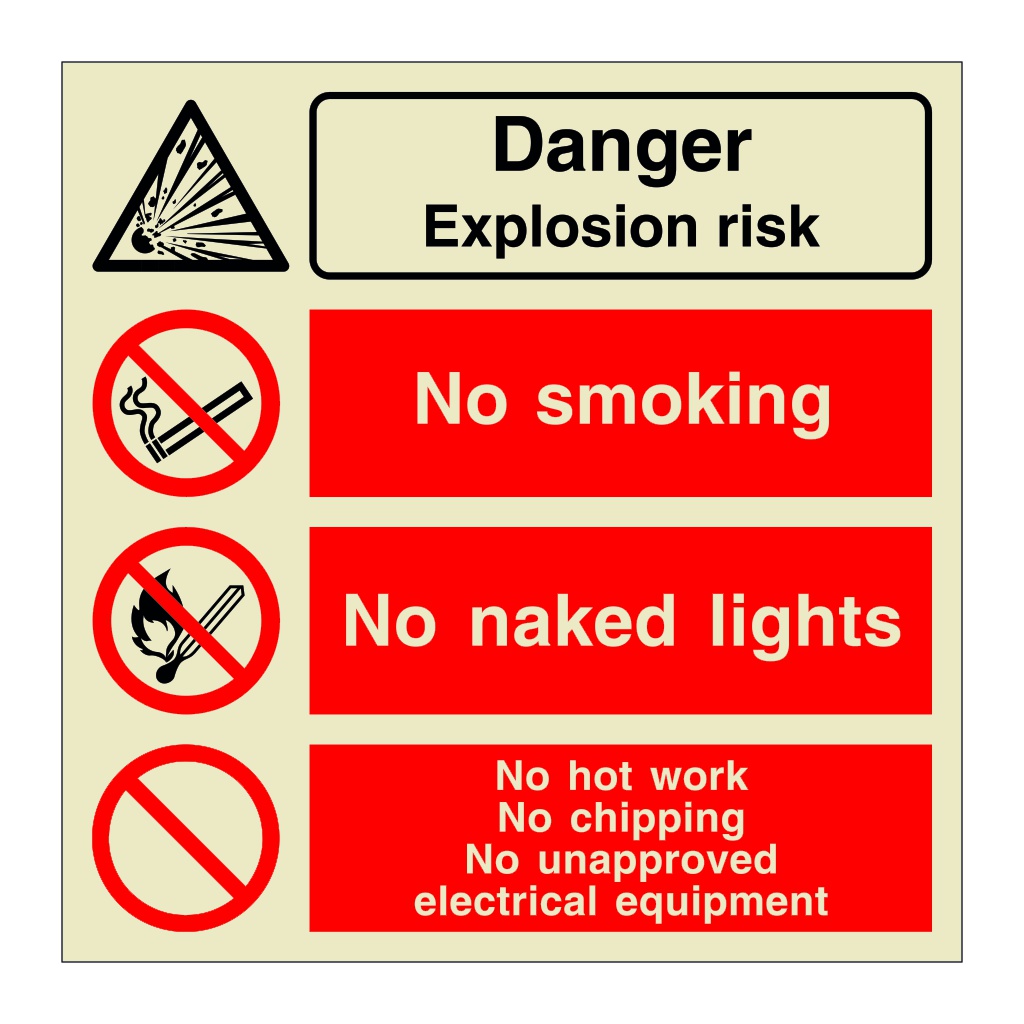 Danger Explosion risk (Marine Sign)