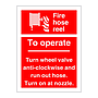 Fire hose reel to operate turn wheel valve (Marine Sign)
