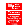 Fire hose reel To operate run out hose sign