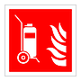Wheeled fire extinguisher symbol sign