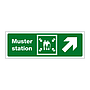 Muster station with up right directional arrow (Marine Sign)