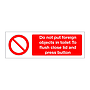 Do not put foreign objects in toilet to flush close lid and press button  (Marine Sign)