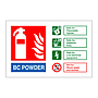 BC Powder fire extinguisher Identification Sign