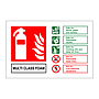 Multi class foam fire extinguisher Identification Sign
