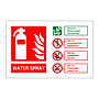 Water spray fire extinguisher Identification sign