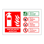 Water with additive fire extinguisher Identification Sign