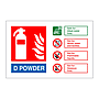 D Powder fire extinguisher Identification Sign