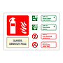 Alcohol resistant roam fire extinguisher identification sign