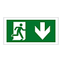 Running man arrow down sign