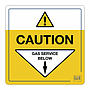 Site Safe - Caution Gas service below sign