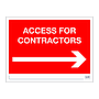 Site Safe - Access for contractors arrow right sign