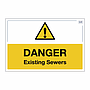 Site Safe - Danger Existing sewers sign