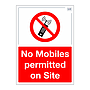 Site Safe - No mobiles permitted on site sign