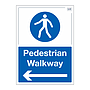 Site Safe - Pedestrian walkway Arrow left sign