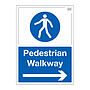 Site Safe - Pedestrian walkway Arrow right sign