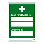 Site Safe - First aider sign
