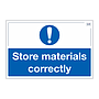 Site Safe - Store materials correctly sign