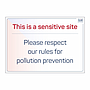 Site Safe - Please respect our rules for pollution prevention sign