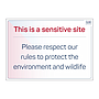 Site Safe - Please respect our rules to protect environment sign